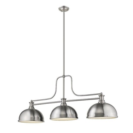 Z-Lite Melange 3 Light Chandelier, Brushed Nickel & Brushed Nckel 725-3BN-D12BN